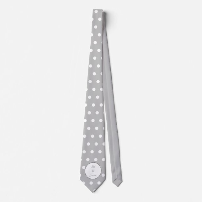 Let It Snow Neck Tie (Gray & White) (Front)