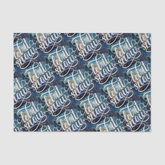 Let it snow night sky art repeat tissue paper (Front)