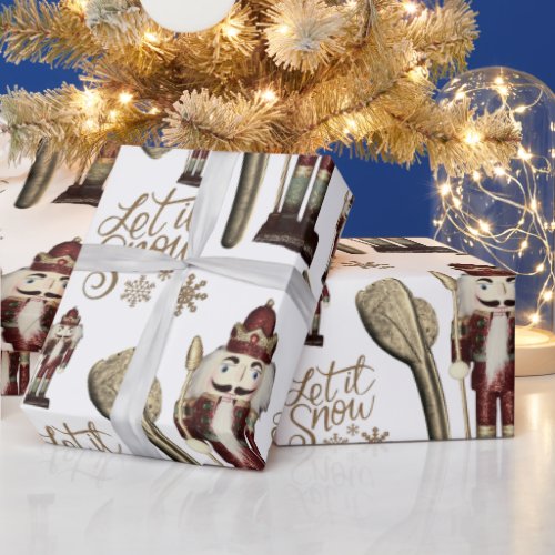 Let it Snow Nutcracker Soldier  Wrapping Paper