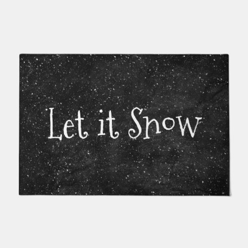 Let It Snow On Black Doormat