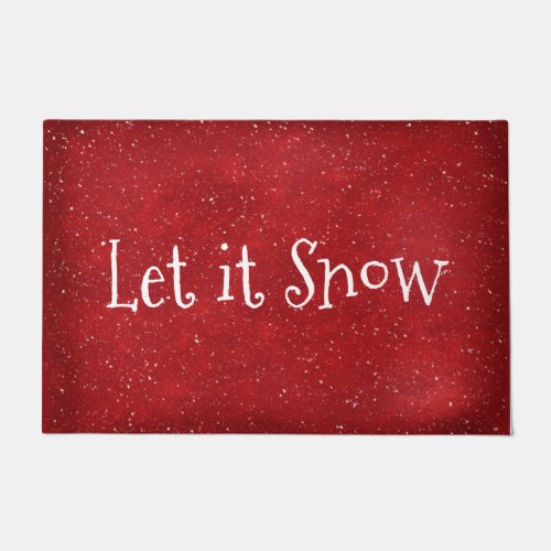 Let It Snow On Red Doormat