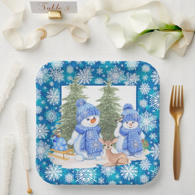 Let It Snow Paper Plates (Wedding)