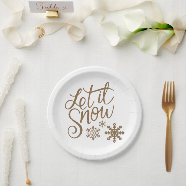 Let It Snow Paper Plates (Wedding)