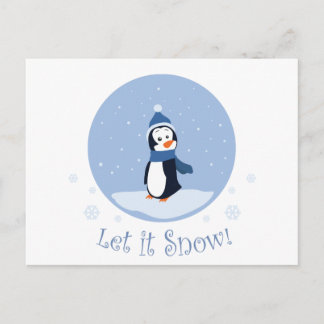 Let It Snow! (Penguin) Holiday Postcard