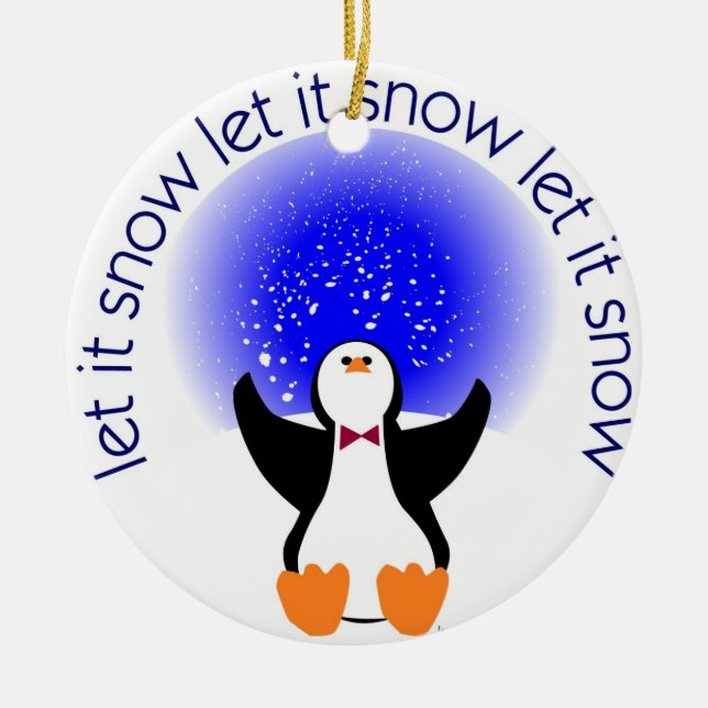 Let It Snow Penguin Ornament (Front)
