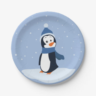 Let It Snow! (Penguin) Paper Plates