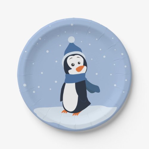 Let It Snow Penguin Paper Plates