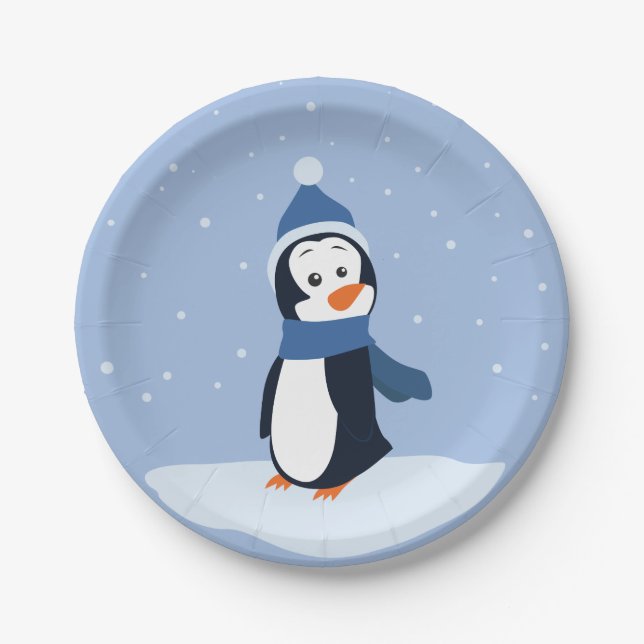 Let It Snow! (Penguin) Paper Plates (Front)