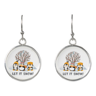 Let It Snow penguins Earrings