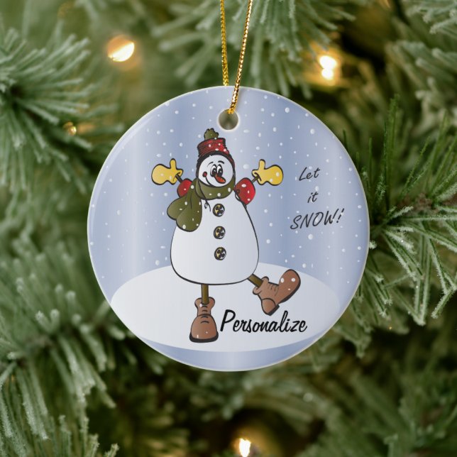 Let It Snow Personalize Ornament (Tree)