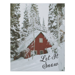 Let It Snow Personalize Text Wall or Bookshelf Faux Canvas Print