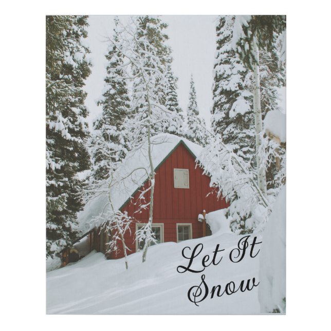 Let It Snow Personalize Text Wall or Bookshelf Faux Canvas Print (Front)