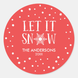 Let It Snow Personalized Christmas Stickers