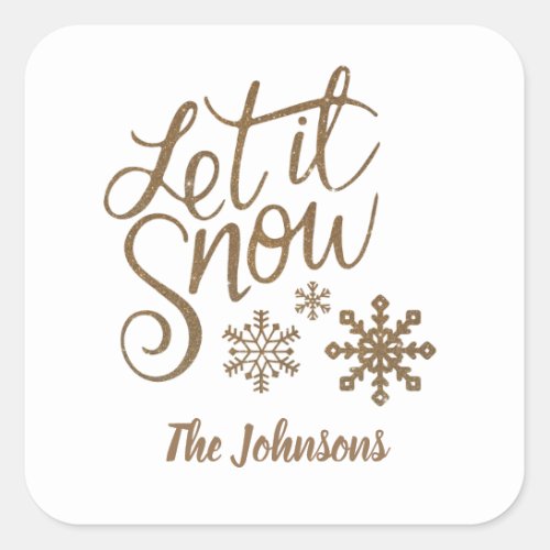 Let it Snow Personalized Christmas Stickers