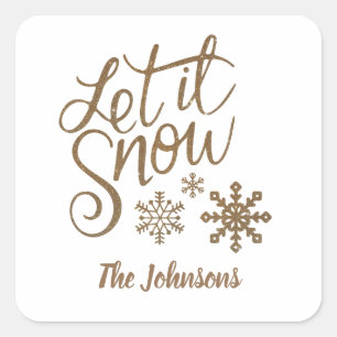 Let it Snow Personalized Paper Christmas Stickers