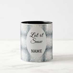 Let It Snow: Personalized Winter  Two-Tone Coffee Mug