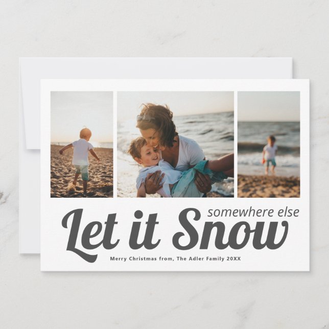 Let it Snow Photo Collage Christmas Card (Front)