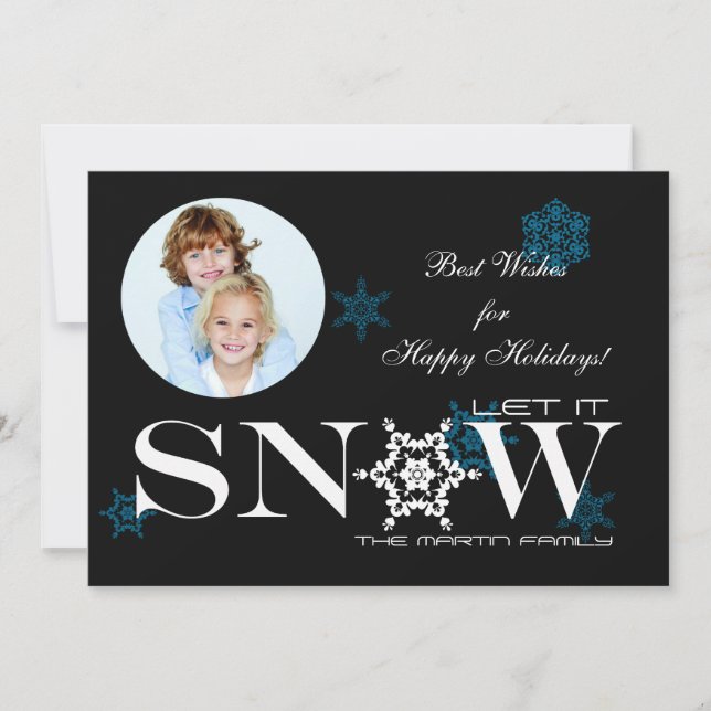 Let It Snow Photo Holiday Card (Front)