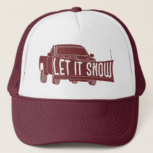 Let it Snow Pickup Truck with Snowplow Trucker Hat