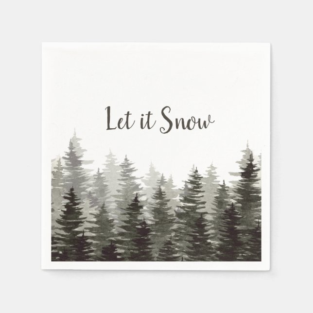 Let It Snow Pine Trees Napkins (Front)