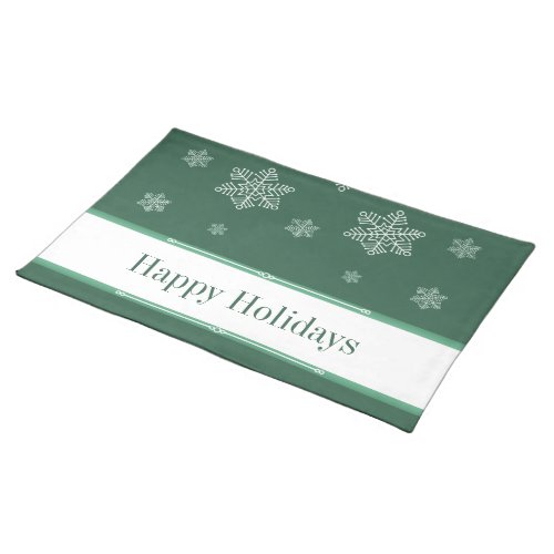 Let it Snow Placemat Green Placemat