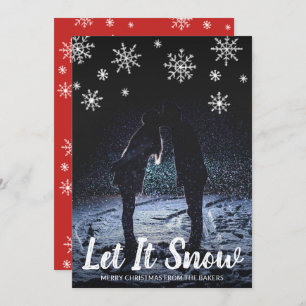 Let It Snow Playful Photo Modern Christmas Holiday Card