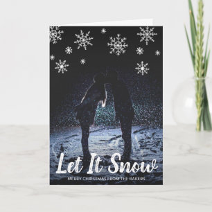 Let It Snow Playful Photo Modern Christmas Holiday Card