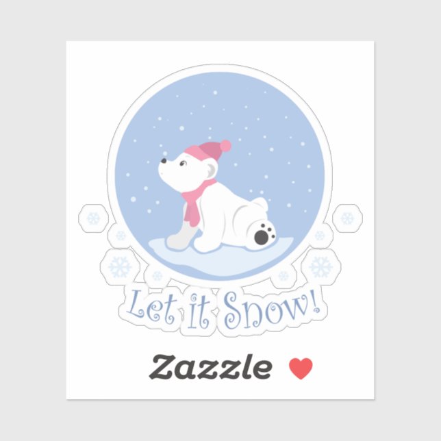 Let It Snow! (Polar Bear Cub) Sticker (Sheet)