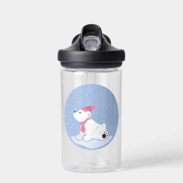 Let It Snow! (Polar Bear Cub) Water Bottle (Front)