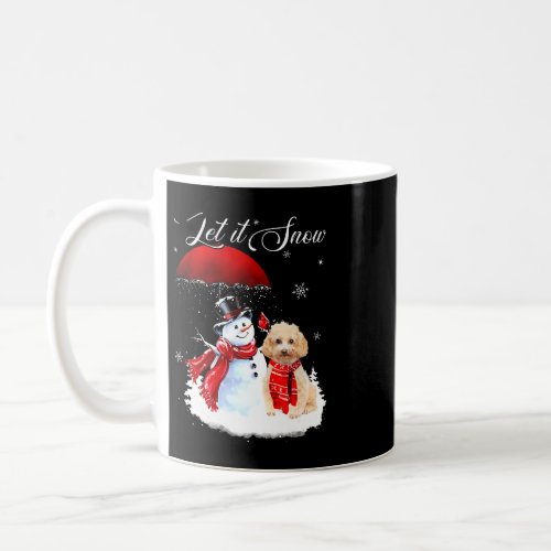 Let It Snow Poodle And Snowman Merry Christmas Xma Coffee Mug