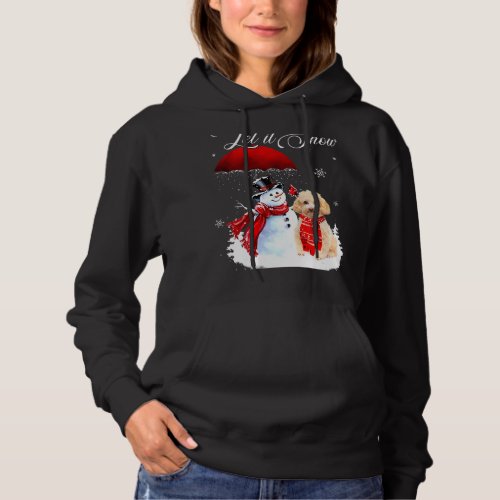Let It Snow Poodle And Snowman Merry Christmas Xma Hoodie