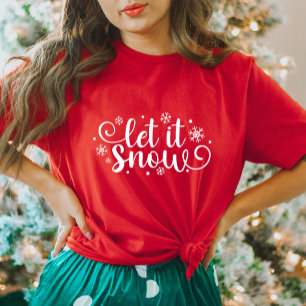 Let It Snow Red Women's Christmas T-Shirt