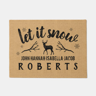 Let It Snow Personalized Doormat