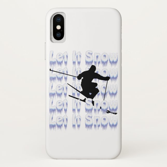Let It Snow Skier iPhone Case (Back)