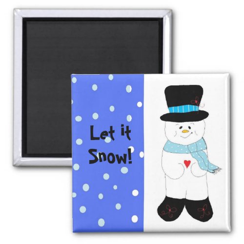 Let it Snow Smiling Snowman Magnet