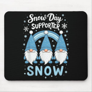 Let It Snow Snow Day Suprter Cute Blue Rainbow Gno Mouse Pad