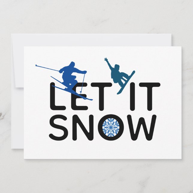 Let It Snow Snowboarder Skier Winter Sport Holiday (Front)