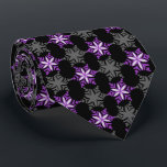 Let It Snow Snowflake Black & Purple Single-Sided Neck Tie<br><div class="desc">Black with purple, and silver colorway.  Inspired by the vintage icon designs of the forties and fifties this quaint holiday tie features accented snowflakes dancing on a background of tonal snowflakes. These designs come in several colorways.</div>