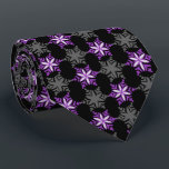 Let It Snow Snowflake Black & Purple Single-Sided Neck Tie<br><div class="desc">Black with purple, and silver colorway.  Inspired by the vintage icon designs of the forties and fifties this quaint holiday tie features accented snowflakes dancing on a background of tonal snowflakes. These designs come in several colorways.</div>