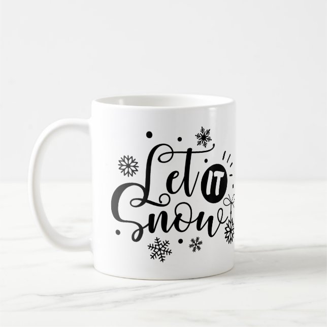 Let It Snow, Snowflake  Coffee Mug (Left)