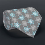 Let It Snow Snowflake Gray Single-Sided Tie<br><div class="desc">Gray with aqua and silver colorway.  Inspired by the vintage icon designs of the forties and fifties this quaint holiday tie features accented snowflakes dancing on a background of tonal snowflakes. These designs come in several colorways.</div>