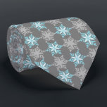 Let It Snow Snowflake Gray Two-Sided Neck Tie<br><div class="desc">Gray with aqua and silver colorway.  Inspired by the vintage icon designs of the forties and fifties this quaint holiday tie features accented snowflakes dancing on a background of tonal snowflakes. These designs come in several colorways.</div>
