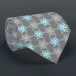 Let It Snow Snowflake Gray Two-Sided Neck Tie<br><div class="desc">Gray with aqua and silver colorway.  Inspired by the vintage icon designs of the forties and fifties this quaint holiday tie features accented snowflakes dancing on a background of tonal snowflakes. These designs come in several colorways.</div>