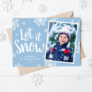 Let It Snow   Snowflake Photo Overlay Holiday Card