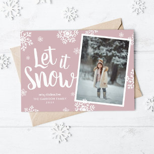 Let It Snow   Snowflake Photo Overlay Holiday Card