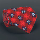 Let It Snow Snowflake Red Two-Sided Tie<br><div class="desc">Red with navy and sky blues colorway. Inspired by the vintage icon designs of the forties and fifties this quaint holiday tie features accented snowflakes dancing on a background of tonal snowflakes. These designs come in several colorways.</div>