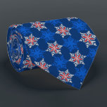 Let It Snow Snowflake Royal Blue Two-Sided Neck Tie<br><div class="desc">Navy with royal blue,  silver and red colorway.  Inspired by the vintage icon designs of the forties and fifties this quaint holiday tie features accented snowflakes dancing on a background of tonal snowflakes. These designs come in several colorways.</div>