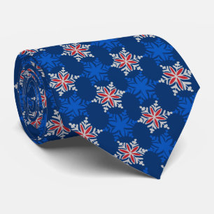 Let It Snow Snowflake Royal Blue Two-Sided Neck Tie