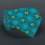Let It Snow Snowflake Teal Two-Sided Neck Tie<br><div class="desc">Teal with navy blue and lime green colorway.  Inspired by the vintage icon designs of the forties and fifties this quaint holiday tie features accented snowflakes dancing on a background of tonal snowflakes. These designs come in several colorways.</div>