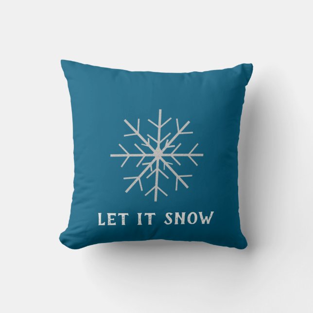 Let it snow, Snowflake  Throw Pillow (Front)